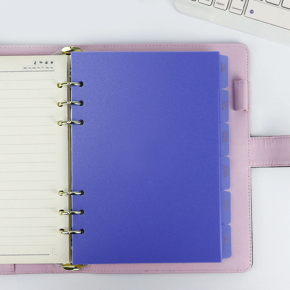

6pcs A5 Binder Dividers With Tabs Plastic Page Separators Pp Material Multi-Use Index Divider Sheets For Planners