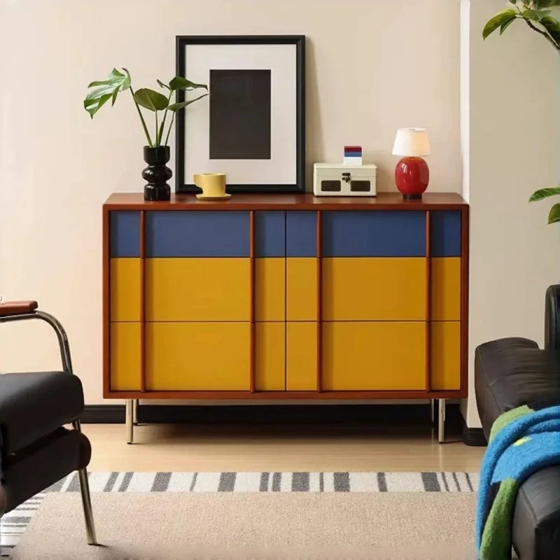 Contrasting color drawer cabinet living room storage locker bedroom bedside cabinet