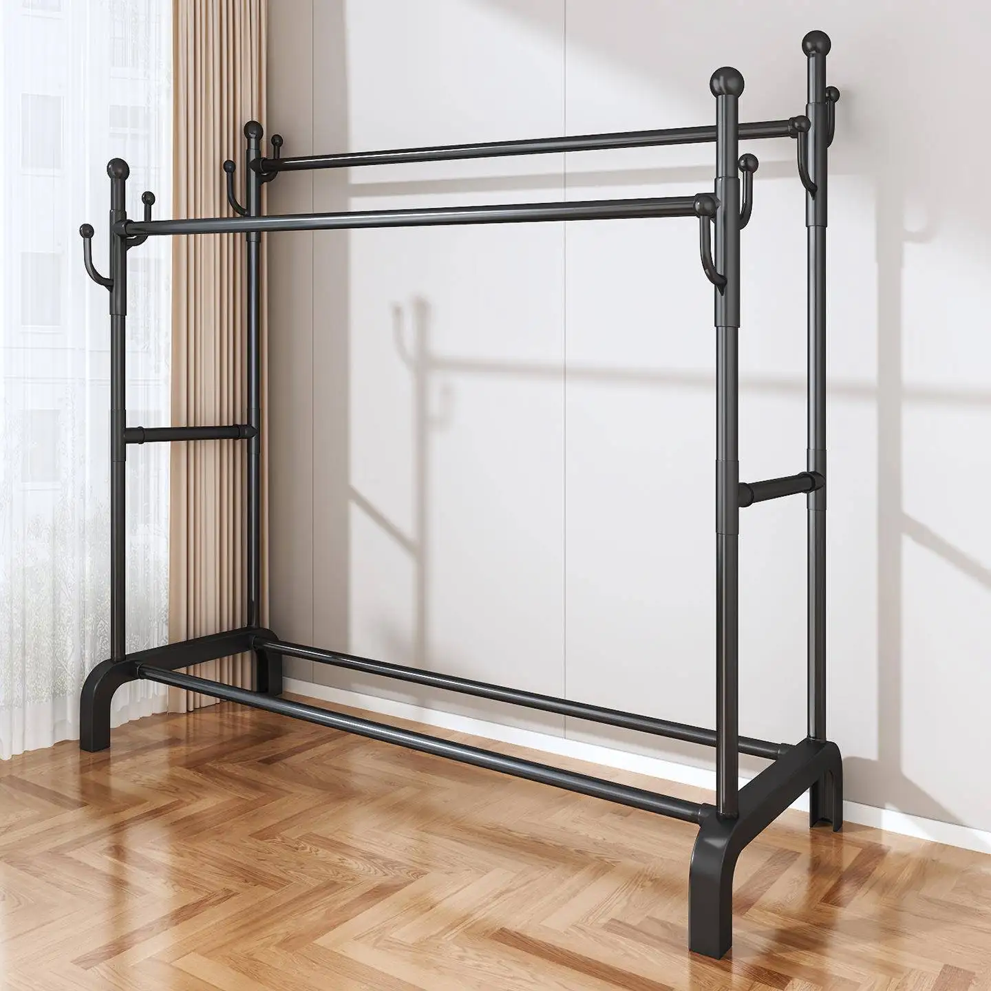Simple Floor-Mounted Clothes Hanger for Indoor Bedroom And Living Room Thickened Laundry Rack Dormitory Student Hanging Cloth...