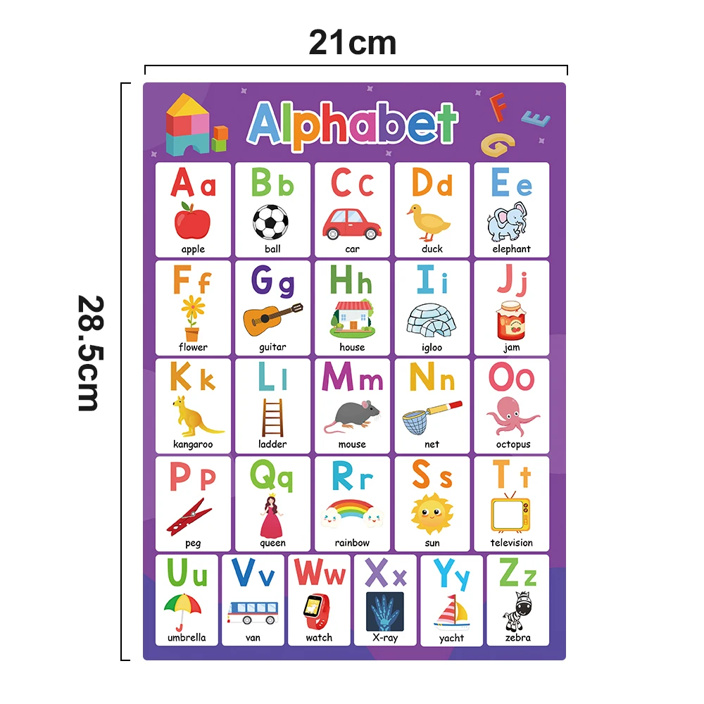 20 Themes Children Learning English toys School classroom educational A4 posters Decoration big cards Wall Sticker