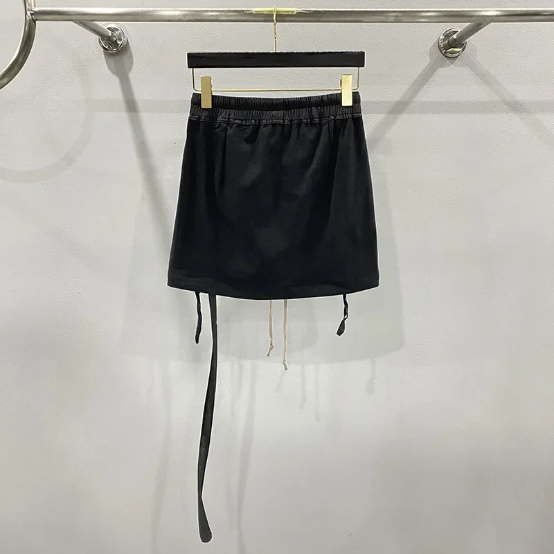 Pop SUBHUMAN Women's Mini Dress Black Street Trendy Artistic Cotton Skirt Solid Color Denim Mini Dress For Fashion Lovers