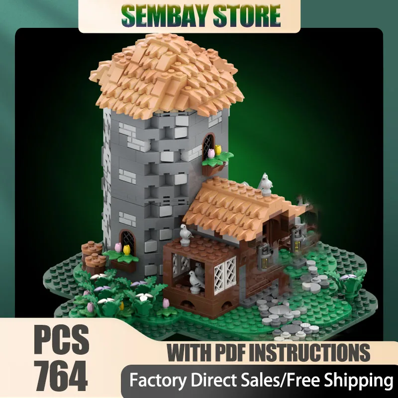 Modèle médiéval Moc briques de Construction modulaire Pigeon gardien maison modèle technologie blocs noël bricolage jouet Construction cadeaux