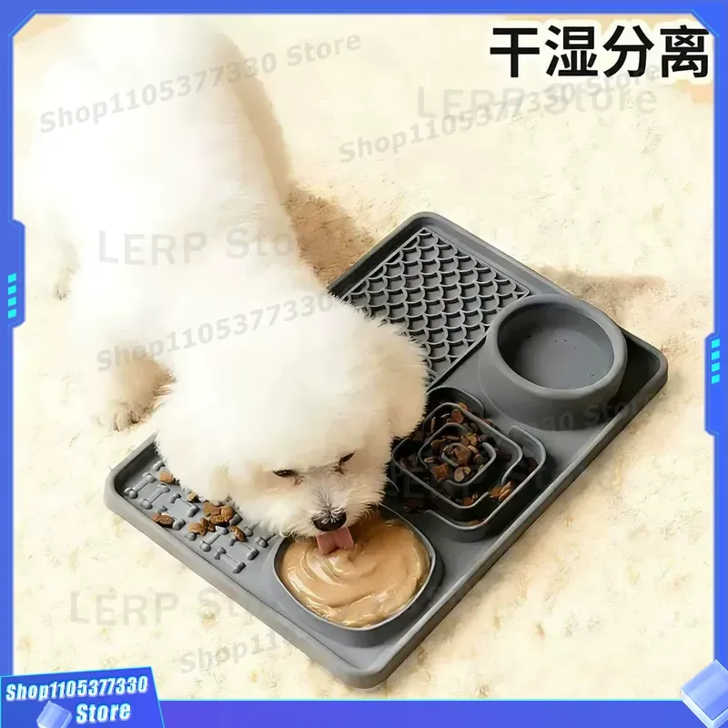 Silicone Dog Licking Mat Slow Feeder Plate for Medium Pets Anti Anxiety Food Dispenser Toy Non Slip Suction Cup Puppy Treat
