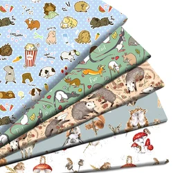 Animals Mouse Food Printed Polyester Pure Cotton Material By the Meter Patchwork Tissue Sewing Quilting Fabrics Needlework