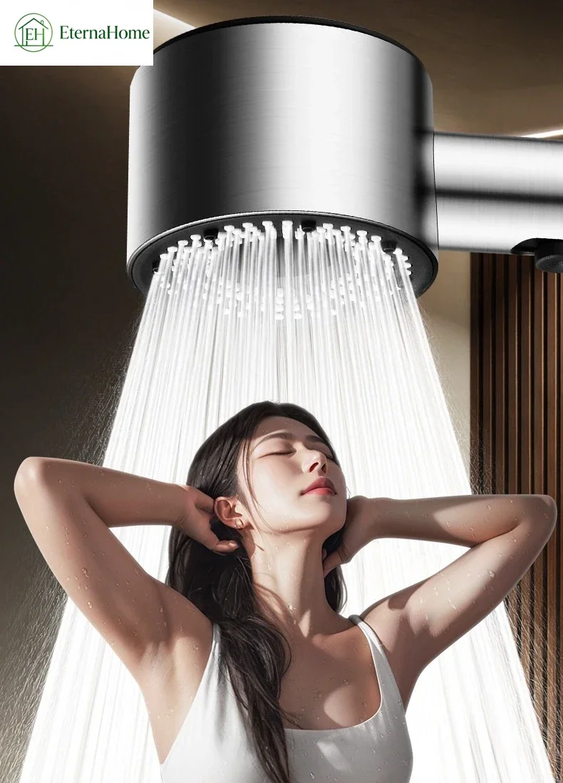 German Pressure Boosting Rain Shower Head, High Flow Spray Nozzle for Bathroom