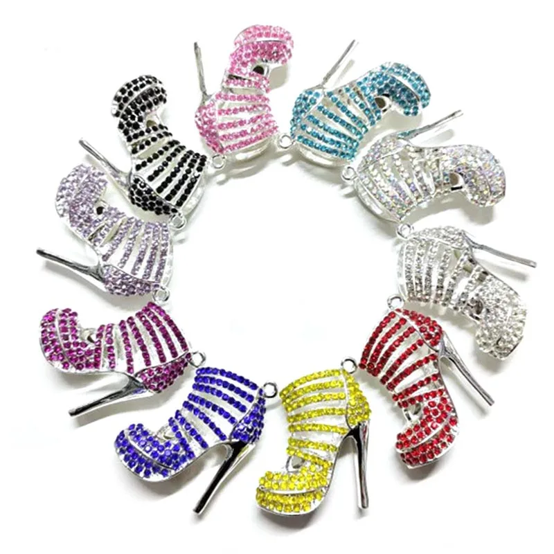 10pcs 3D High Heel Shoe Charms Fit For DIY Jewelry Making S0030-S0032
