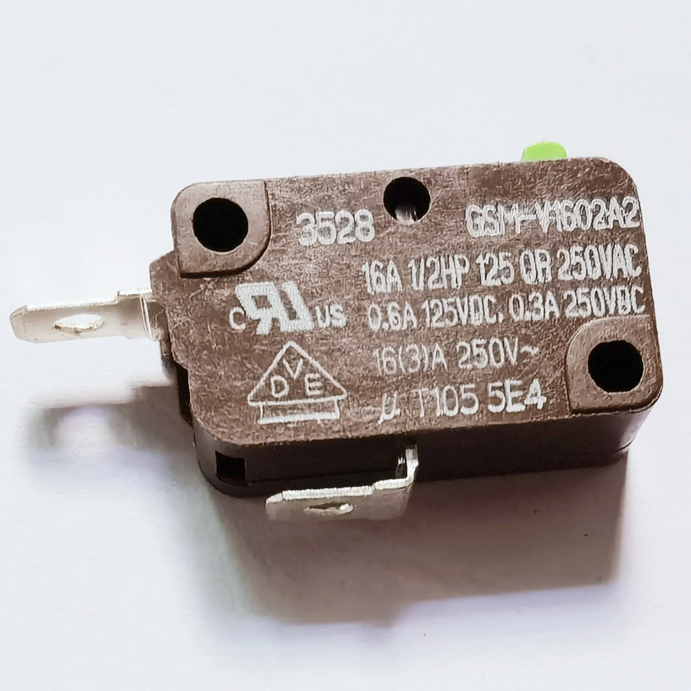 Oryginalny nowy 100% srebrny kontakt mikro przełącznik GSM-V1602A2 wyłącznik krańcowy 16A 250V — zdjęcie 3