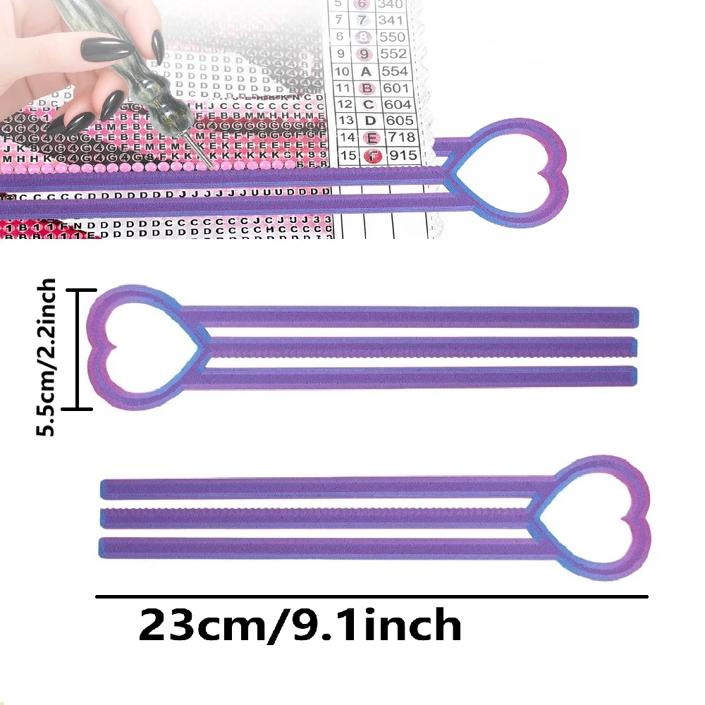 4Pcs Diamond Painting Positioning Rulers, Diamond Painting Canvas Storage Clips, Essential DIY Tools for Diamond Dotting Crafts