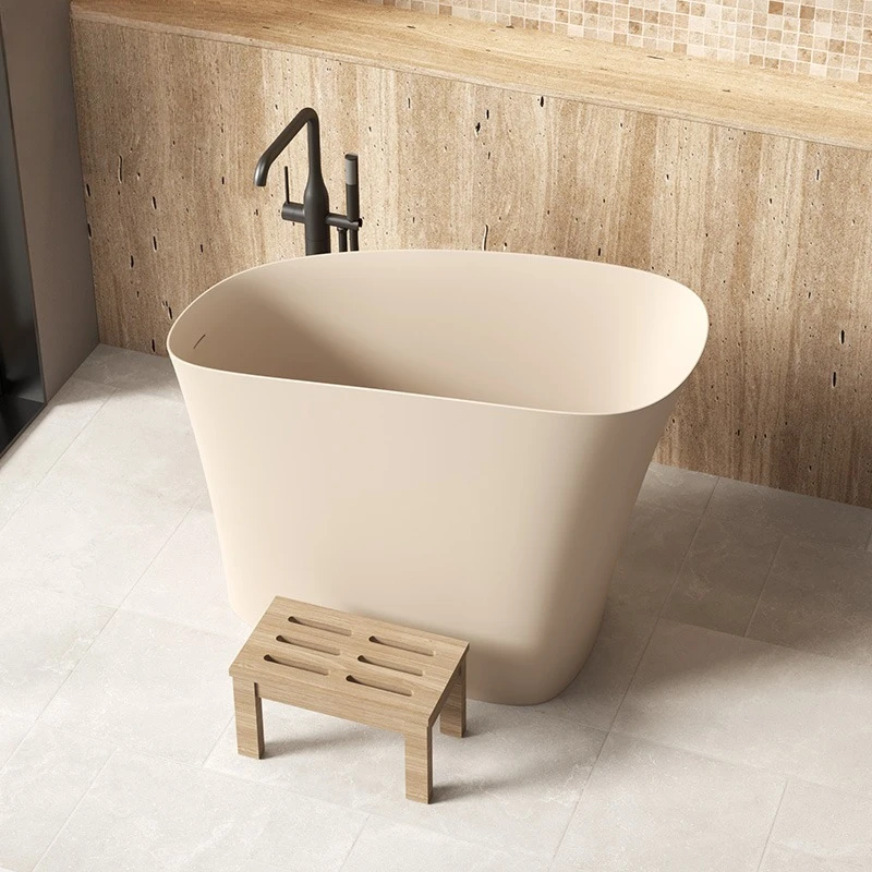 Independent family bathtub B & B hotel bathroom Japanese-style Qimei stone deep bubble small apartment bathtub