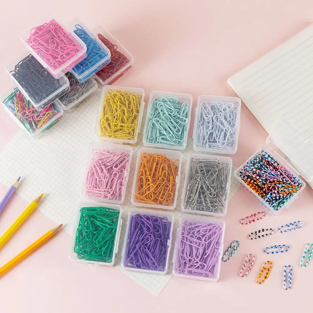 50PCS Mini Creative Metal Paper Clips Alloy Binding Bookmark Clip Colored Binder Clamps Office