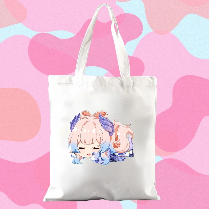 

Kawaii большая сумка Sucrose Eula Lawrence аниме фигурка холст с принтом сумка модная универсальная повседневная сумка на плечо для покупок