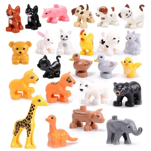 Large size building blocks for children, cat, dog, pork, rabbit, model accessories, compatible bricks, farm animals set, assemble educational toys 10 Main Sales Fazendinha - №7