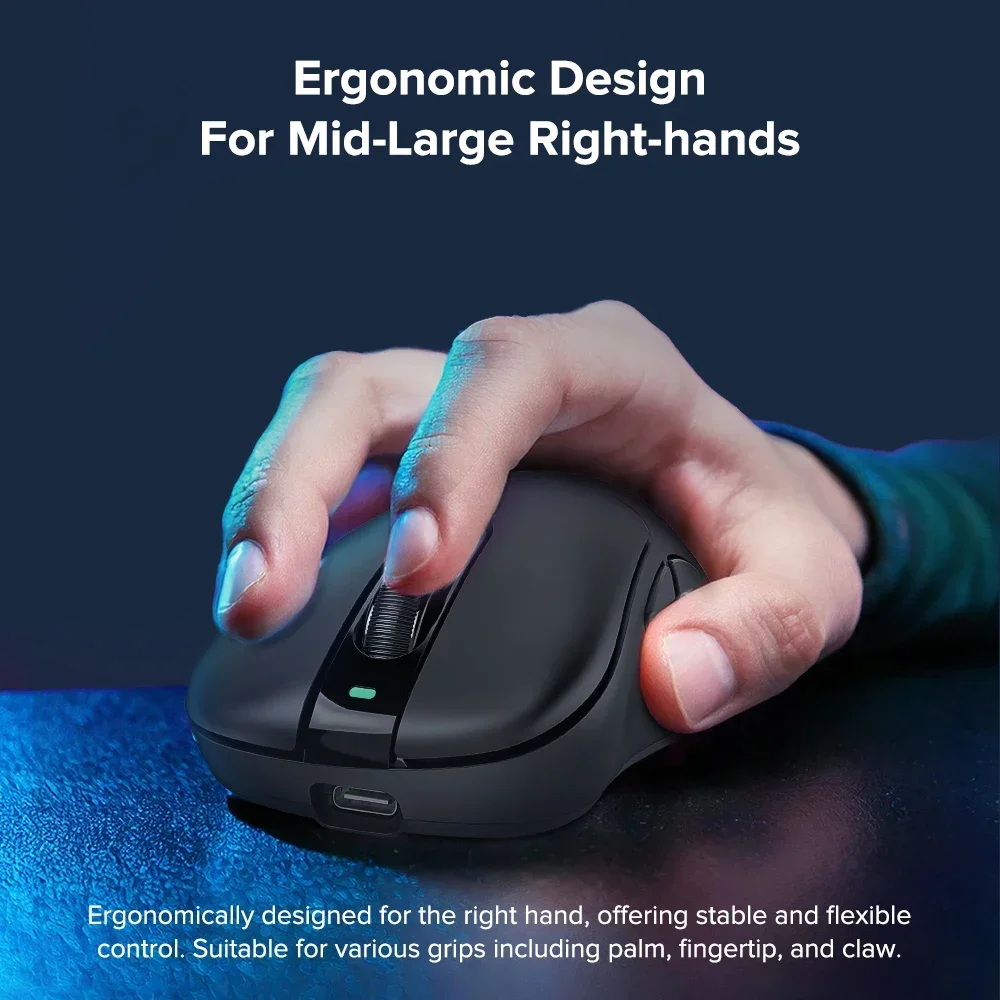 Mouse Gaming Nirkabel KYSONA Mars SE Bluetooth Ergonomis Ringan 57g Polling Rate 1KHz PAW3311 24000DPI untuk Laptop PC
