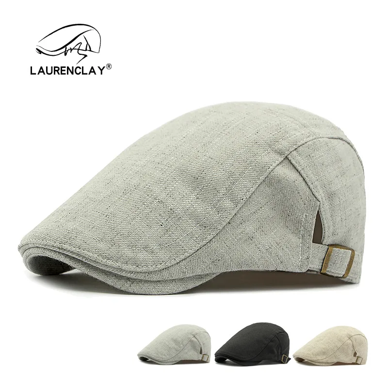 

Springnew Arrival Imitation Linen Beret Men's Casual Light Plate Forward Hat British Retroartsy Peaked Cap Painter's Hat Women