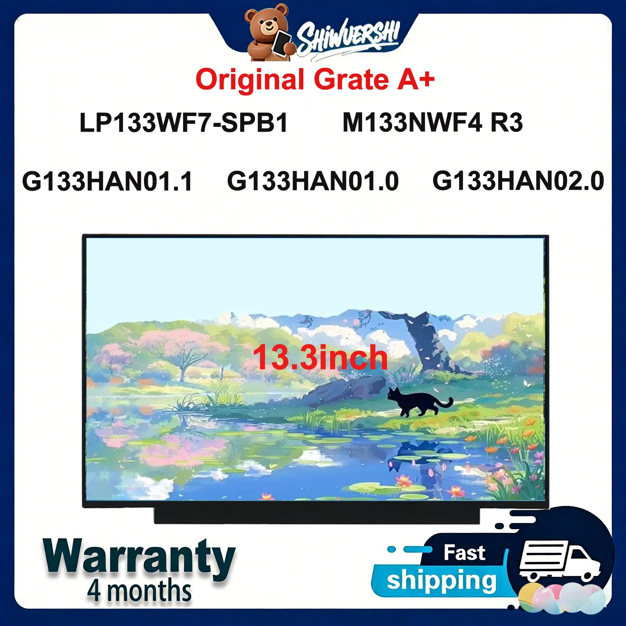

Original New A+13.3 inch Slim Laptop Lcd Screen Panel M133NWF4 R3 G133HAN01.1 G133HAN01.0 G133HAN02.0 60HZ