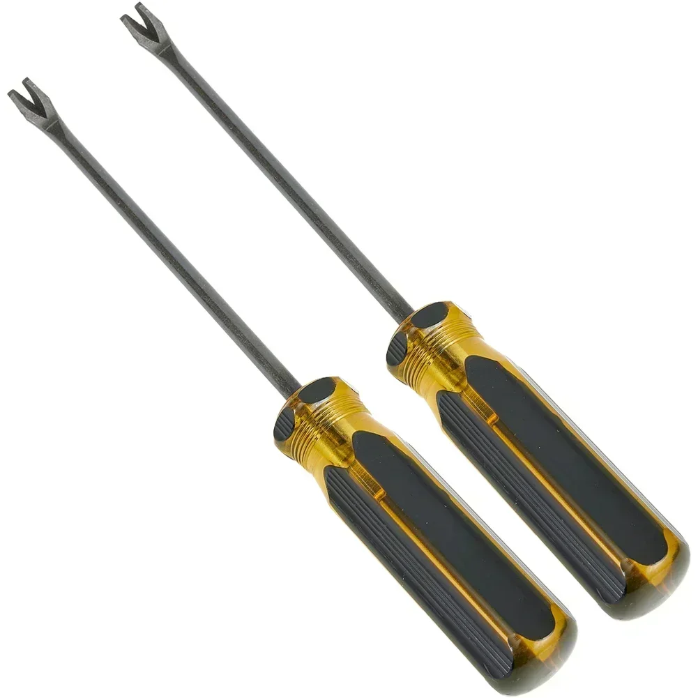 

2pcs Staple Lifter Tack Nail Pin Remover Upholstery Puller Pry Bar Chrome Vanadium Steel Pry Bar For Lifting Tacks Studs Nails