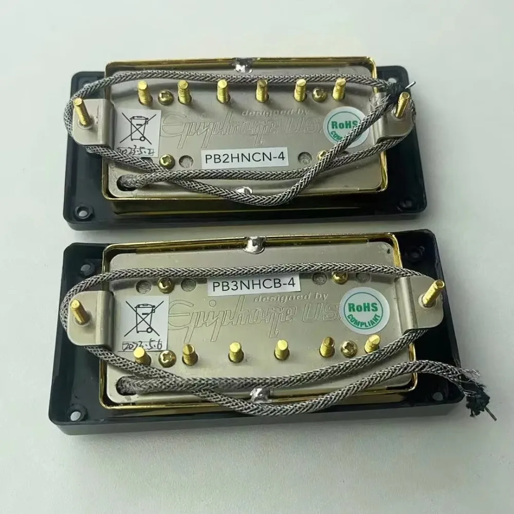 Shop Bo-Hong Store-Suitable Epi Standard pro Alnico5 Double Coil Electric Guitar Pickups Set 1C Metal Wire B+B  -Hot Sale