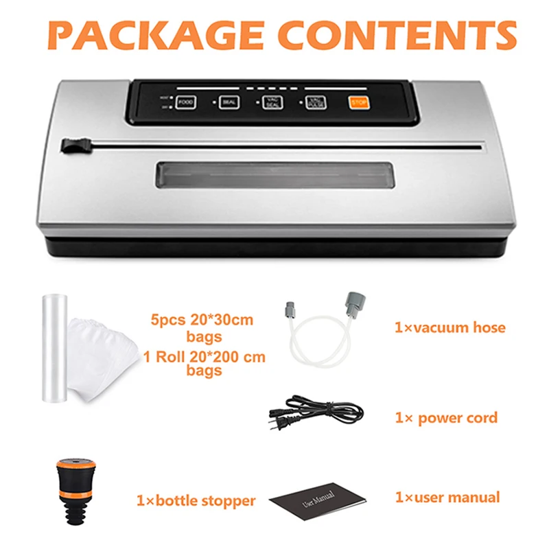 YUMYTH 투명 창 디자인 식품 진공 실러, 가정용 진공 포장 기계, 수비드 진공 백, 저장 공간 절약 T294