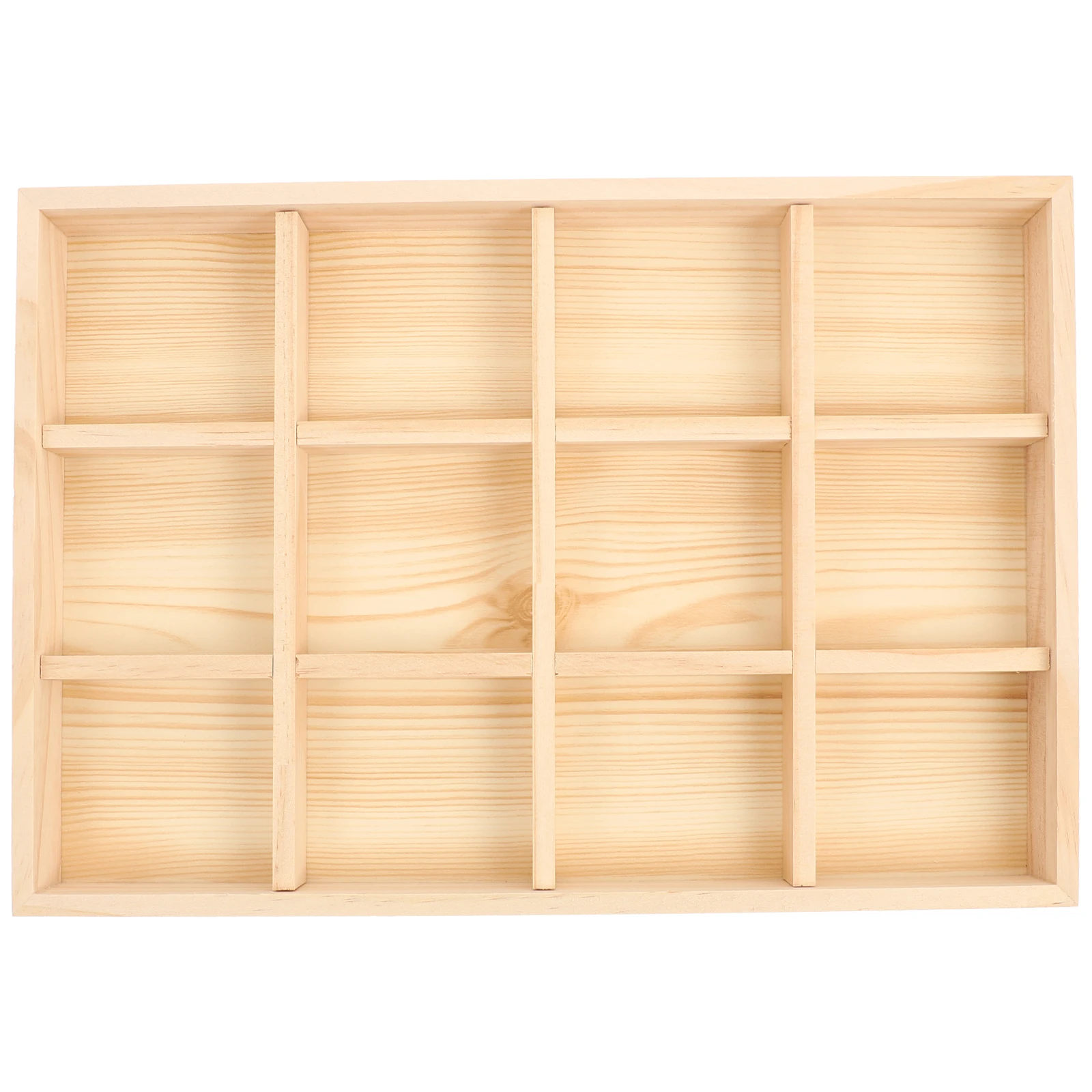 

Wooden Jewelry Organizer Tray with 4 Dividers for Rings Earrings Necklaces Storage Display Home Accessory Dish