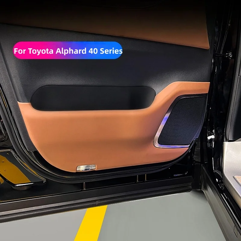 

For Toyota Alphard Vellfire 40 Series 2023 2024 Interior ABS leather Door Anti-Kick Pad Car Door Panel Decoration Accessories