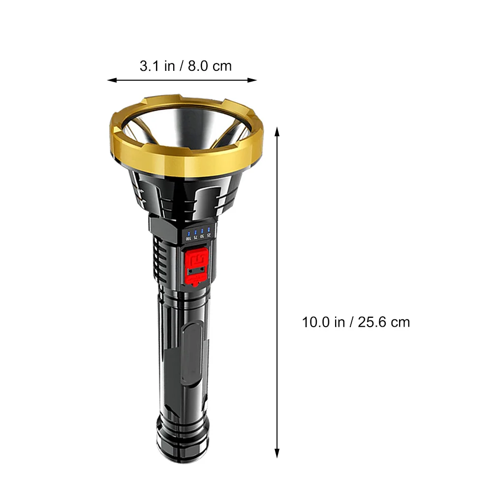 

USB Rechargeable LED Flashlight ABS Portable Camping Lighting Device Ultra held Torch Water Resistant Compact Stylish