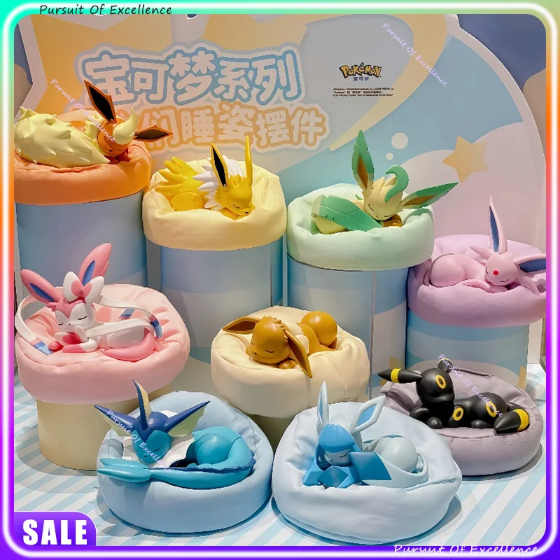 

New Genuine Eevee Sleeping Position Series Mystery Box Vaporeon Anime Figurines Sylveon Espeon Umbreon halloween Gift Toy
