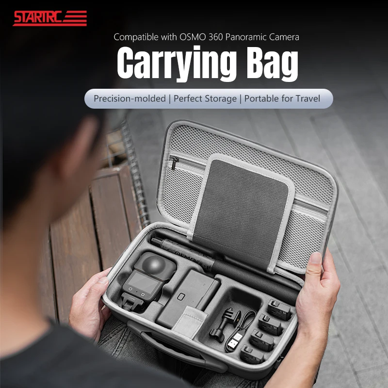 Per DJI OSMO 360 Borsa di stoccaggio per DJI OSMO 360 Fotocamera panoramica Borsa di stoccaggio portatile in PU con tracolla