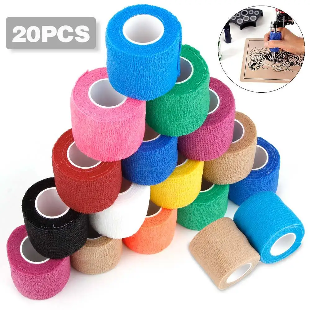 6/10/20 Stuks Wegwerp Bandage Tattoo Sport Wrap Tape Zelfklevende Elastische Bandage Tape Tattoo Permanente Make-Up accessoires