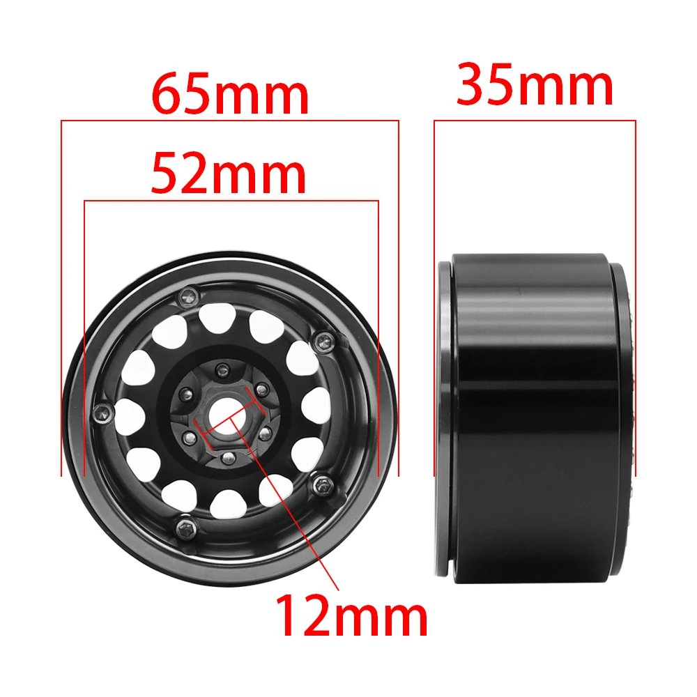 Jante pour TRtage TRX6 D90 Axial SCX10 Wraith Capra 1/10 RightEX86100, 2.2 RC inoler CNC en alliage d'aluminium 1.9 pouces Beadlock