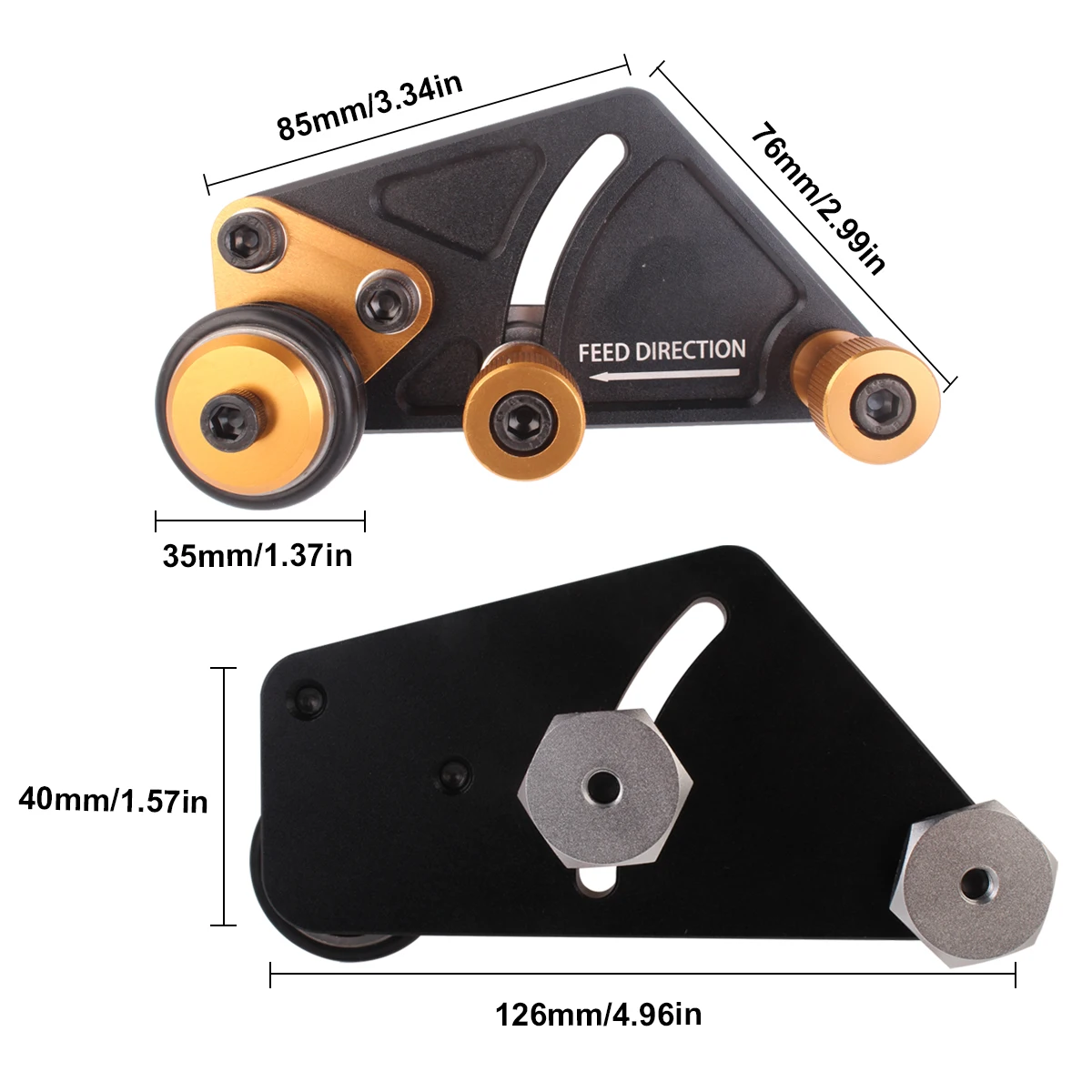 Imagem -05 - Liga de Alumínio Bearing Roller Feeder Feather Loc Board para T-tracks Table Saw Feeding Safety Propelling Tool 19 tipo 30 tipo 75