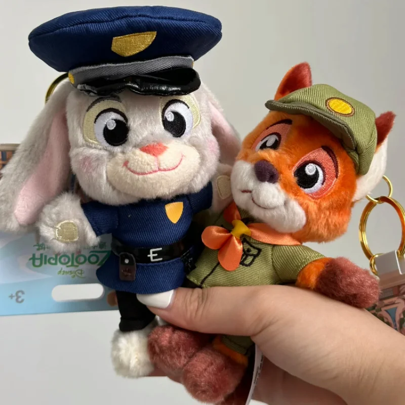 Oryginalny Disney Zootopia Judy Nick Pluszowy Brelok z Kreskówki Miękka Zabawka Futrzana Akcesorium Kolekcjonerski Prezent Świąteczny