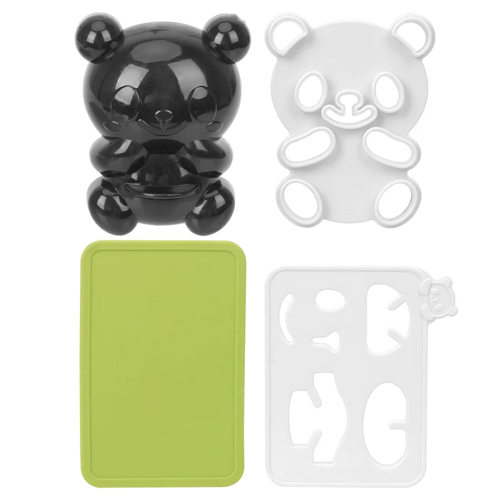 Molde cortador de tostadas para sándwich, juego de cortador de algas marinas tostadas en seco, fabricante de arroz Panda Onigiri 4 en 1, molde para Sushi Baby Panda