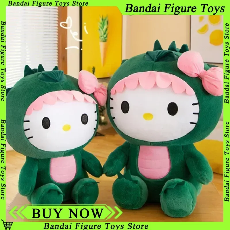 

80cm Sanrio Dinosaur Hello Kitty Plush Toy Kawaii Anime Large Plushie Pillow Cute 35/50/65cm Cartoon Stuffed Doll Christmas Gift