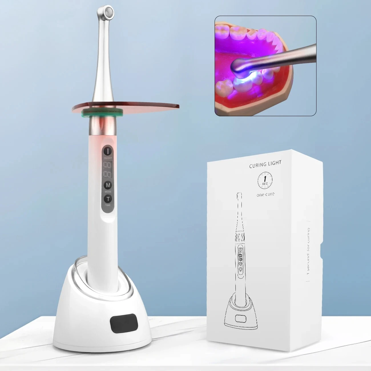 Wireless Dental Oral Curing Lamp 1s Rapid Curing Photopolymerizer 2500Mw/cm² High Light Intensity Dental Equipment