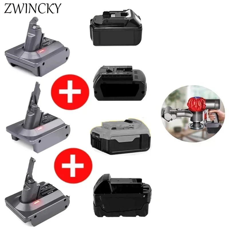 Battery Adapter for Makita Dewaltt Milwaukee Bosch Black&Decke,18V Li-ion Battery Convert To For Dyson V6 V7 V8 Vacuum Cleaner