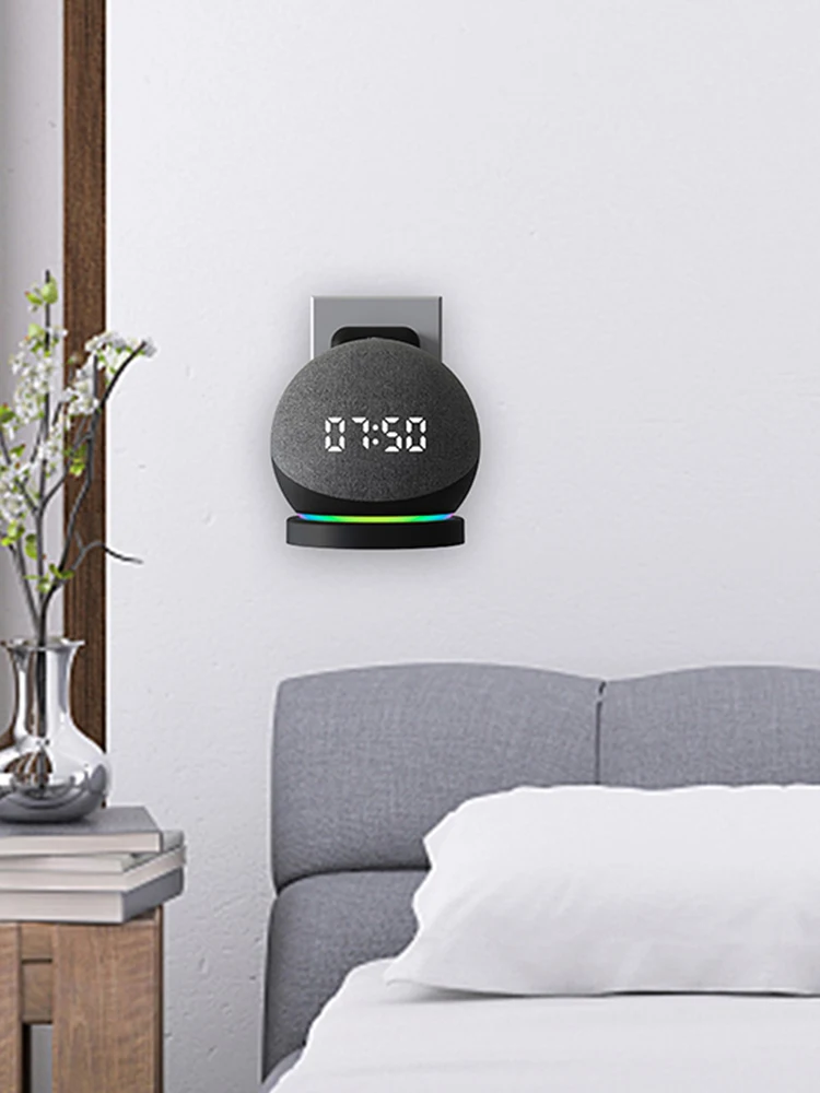 حامل مكبر الصوت لـ Echo Dot حامل تثبيت على الحائط لأمازون Alexa Echo Dot 4 5 حامل مكبر الصوت لتوفير المساحة مع إدارة الحبل