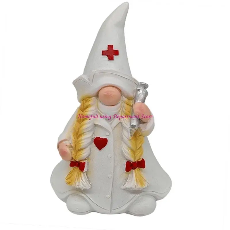  Resin Doctor Nurse Gnomes Statue Present For Healthcare Professional Ornament