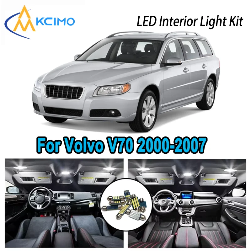 

High-Quality LED Interior Kit for Volvo V70 2000-2007 2001 2002 2003 2004 Premium Error-Free Dome Map Trunk Automotive Lamps