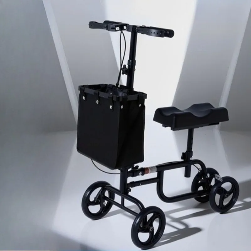 Elderly Four-wheeled Walkers, Ankle Injury Walker, Elderly Foldable Mobility Scooters , Adjustable Knee Crutch Cart with Wheels