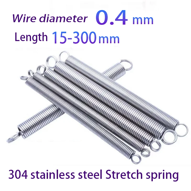 

304 stainless steel Double-ring closed Stretch spring,Wire Dia0.4mm,Outer Dia3/4mm,Length15-300mm Circular tension spring