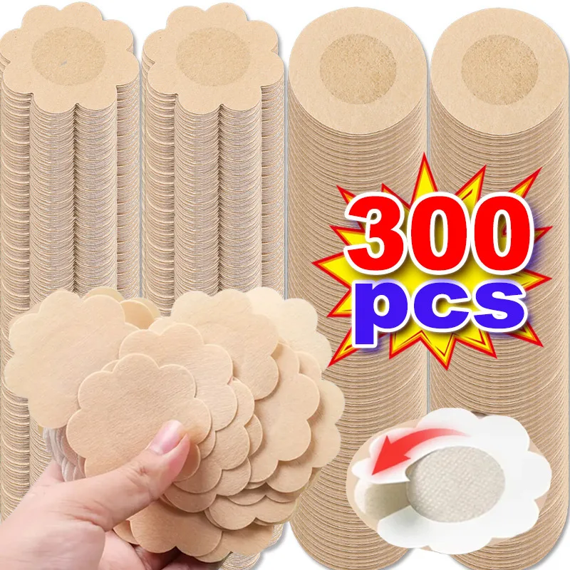 

300 шт., наклейки на соски, унисекс, невидимые клейкие пирожки для подтяжки груди, одноразовые подушечки, лента на грудь, бесшовный пластырь-консилер