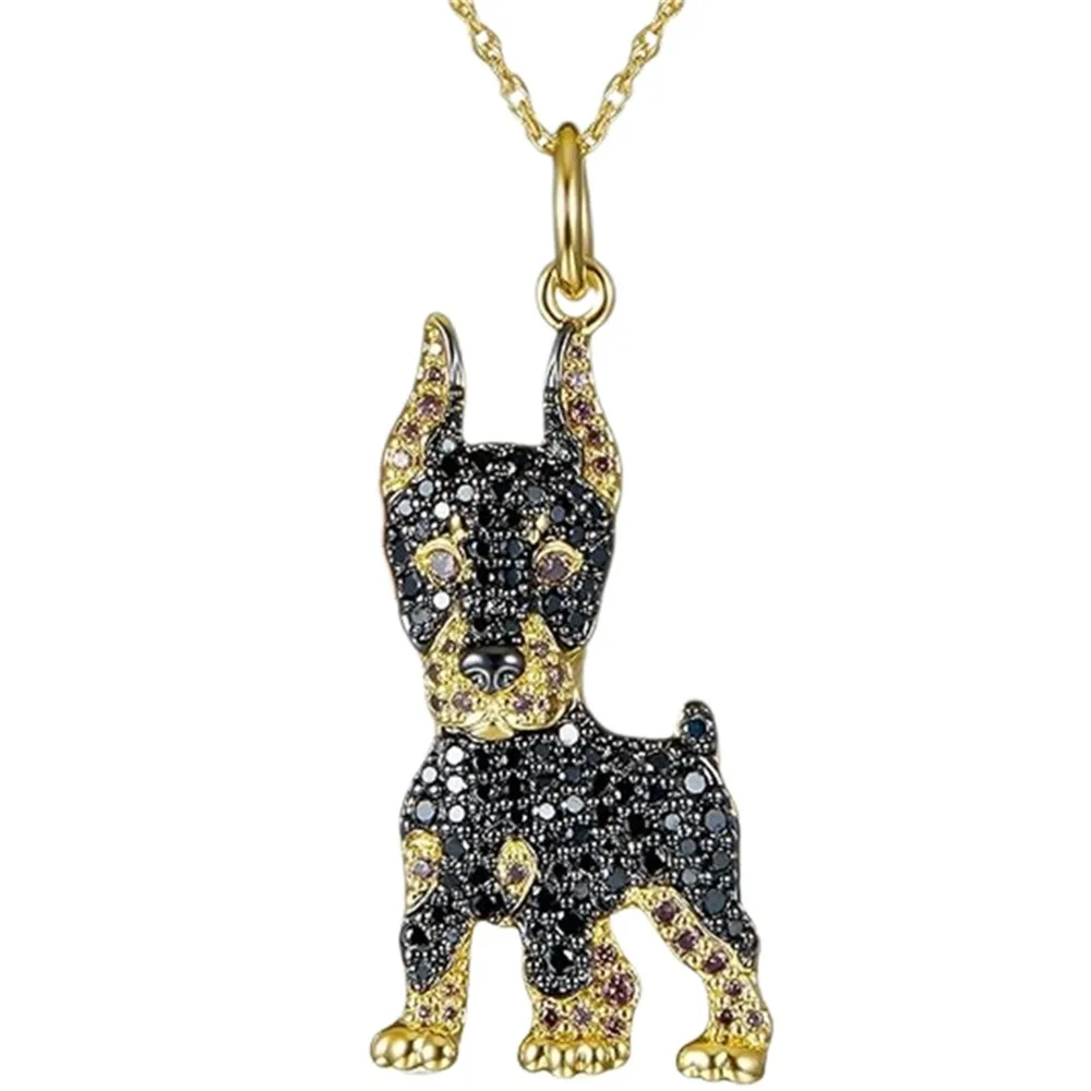 Exquisite French Bulldog Beagle Pendant Rhinestone Poodle Pet Puppy Necklace Animal Cute Dog Necklace Memorial Gift