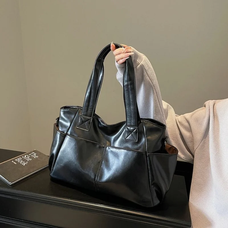 Elegante alça polida apenas bolsa para mulheres designer inspirado bolsa estruturada de couro sem alça