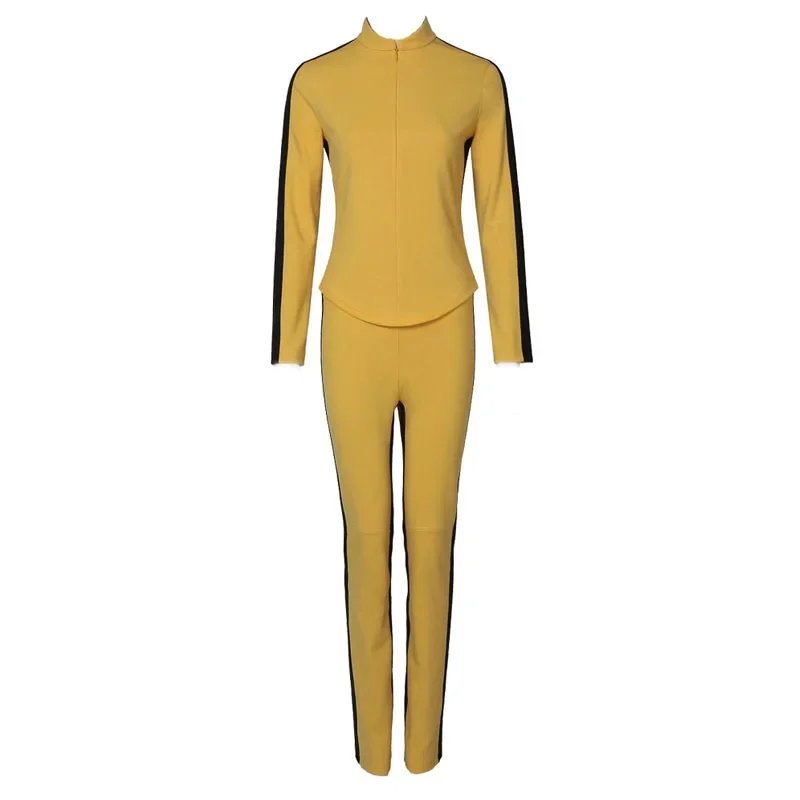 Uma Thurman The Movie Kill Cosplay Bill Costume Women's Yellow Tight Uniform Suits The Bride Cosplay Halloween Party Costumes