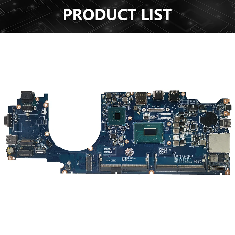 DDP70 LA-F701P For Dell Latitude 5491 Laptop Mainboard 058YYD 04HYMM 061FGF CPU i5 i7 8th Gen Notebook Motherboard