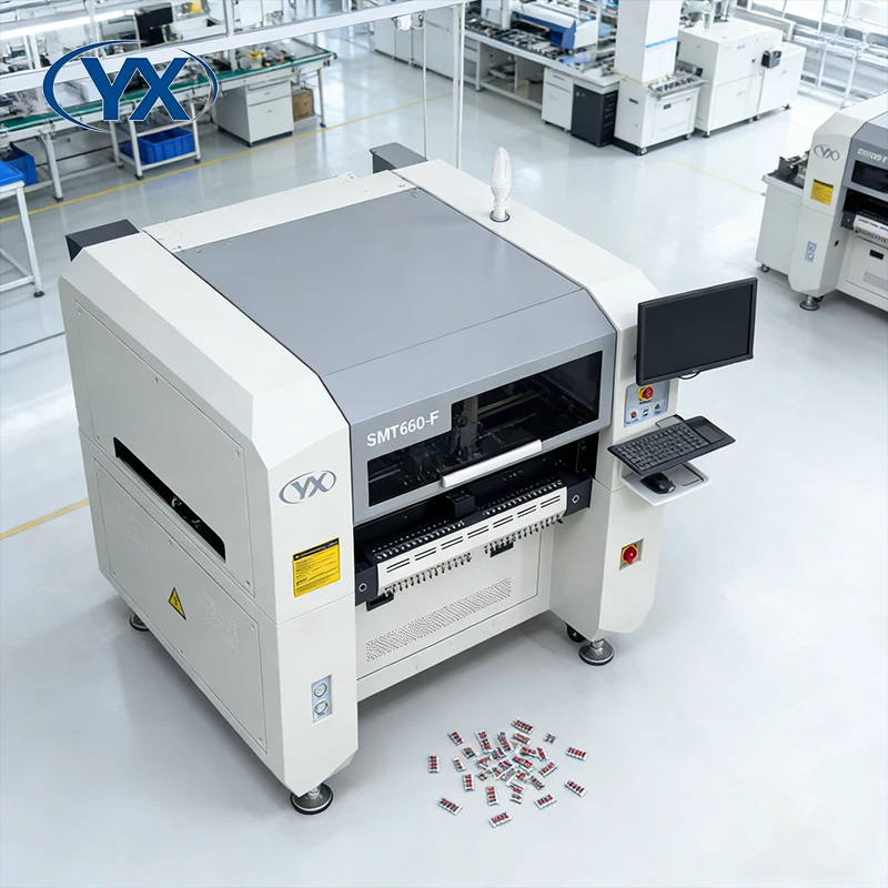 Stock in USA Fully Automatic Desktop SMT660-F 6 Head Smd Led Pick and Place Machine With Fly Shoot Imported Servo Drive