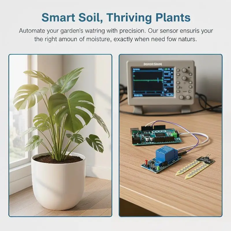 Capacitive Soil Moisture Sensor Kit With Relay Module For DIY Gardening Moisture Detection