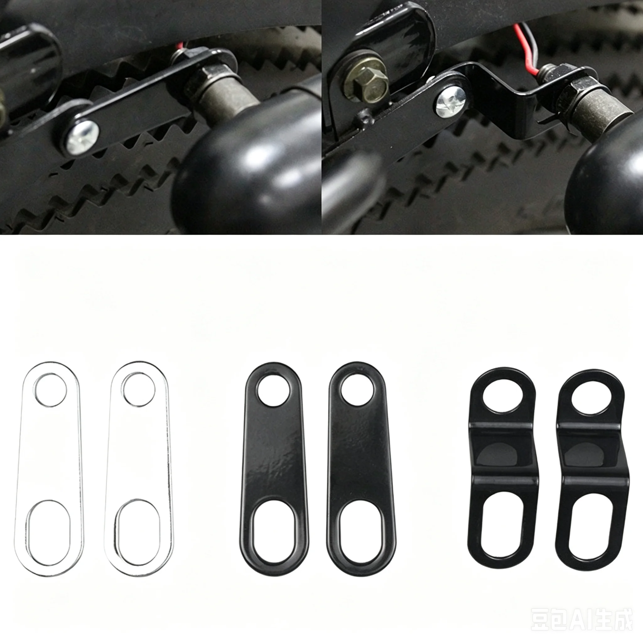 2PCS Universal Motorcycle Turn Signal Lights Brackets Motorbike Indicator Lamps Holder Fork Lamp Mount Clamps Metal Accessories