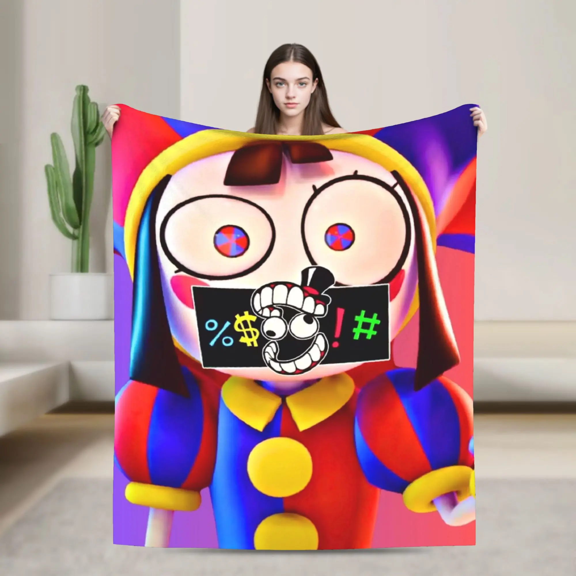 Cartoon Digitals Circus Blanket Fleece Printed  Portable Lightweight Thin Throw Blanket for Bedding Couch Bedding Throws
