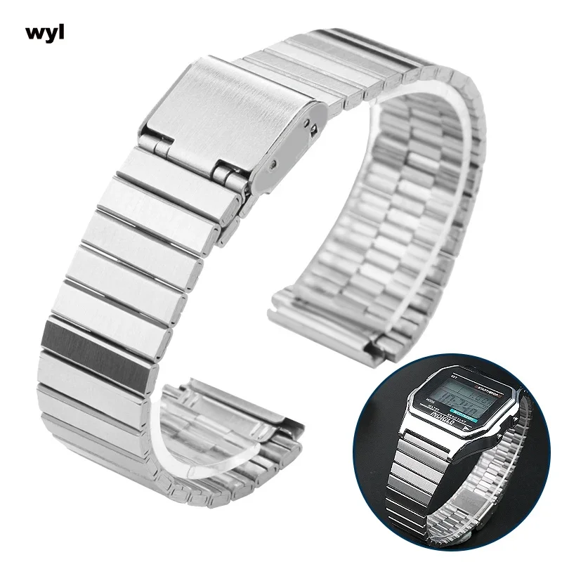 

18mm Stainless Steel Watchband For Casio A158 / A159 / A168 /A169 /B650 /AQ230 a168w/A158W MRW200/AEQ-110 Metal Bracelet Strap